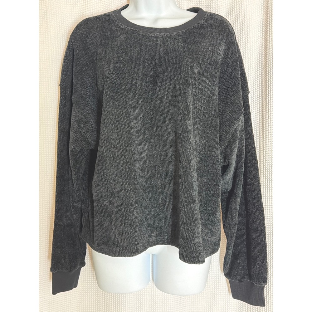 Velvet Heart Womens Chenille Sweater Charcoal Gray Crew NeckMedium NWT